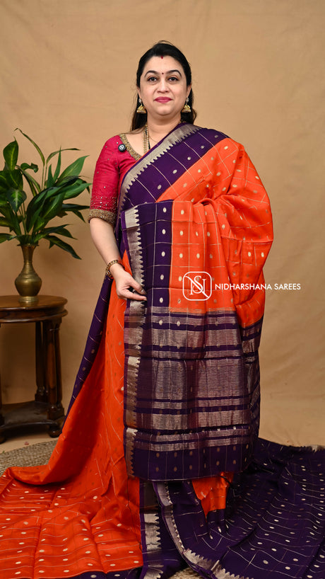 Viscose Silk Saree With Zari Butta And Zari Border