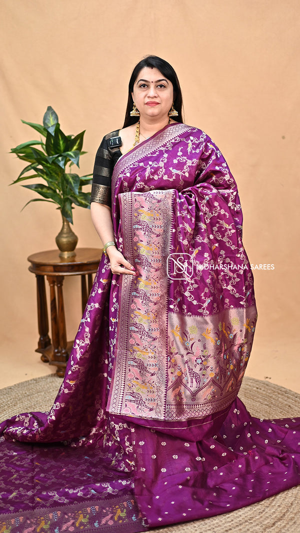 Warm Silk Saree With Elegant All-Over Floral Prints