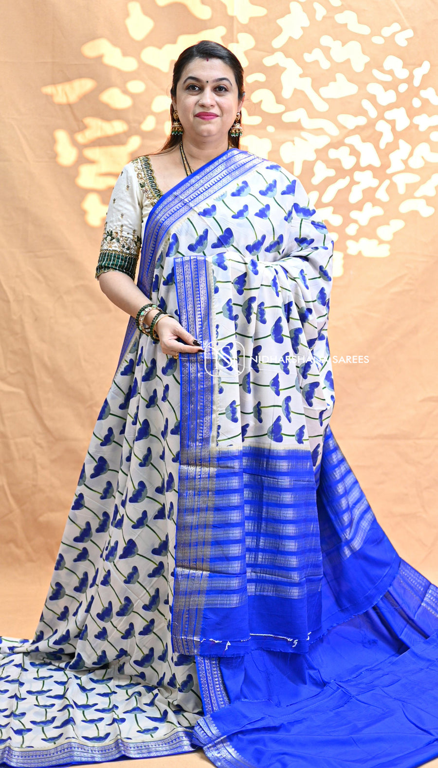 Semi Mysore Crepe With Floral Digital Print