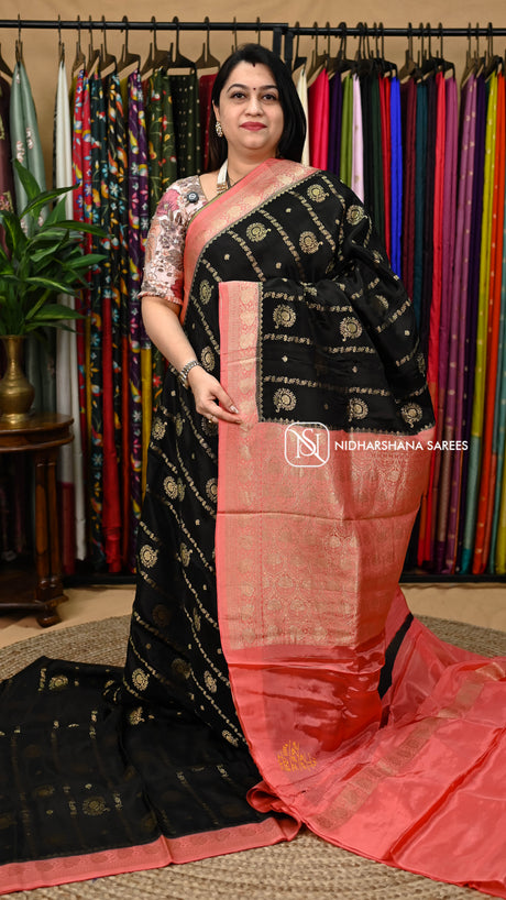 Premium Mashru Satin Saree With Beautiful Traditional Motifs