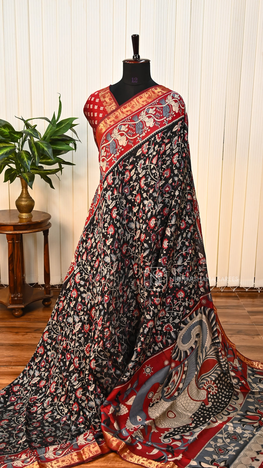 Viscose Cotton With Floral Kalamkari Print