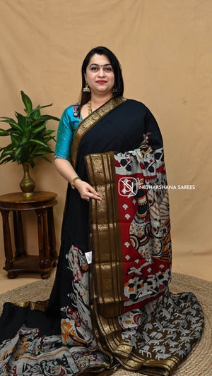Viscose Cotton Dancing Doll Digital Print And Zari Border (Advance Booking 30 Days)