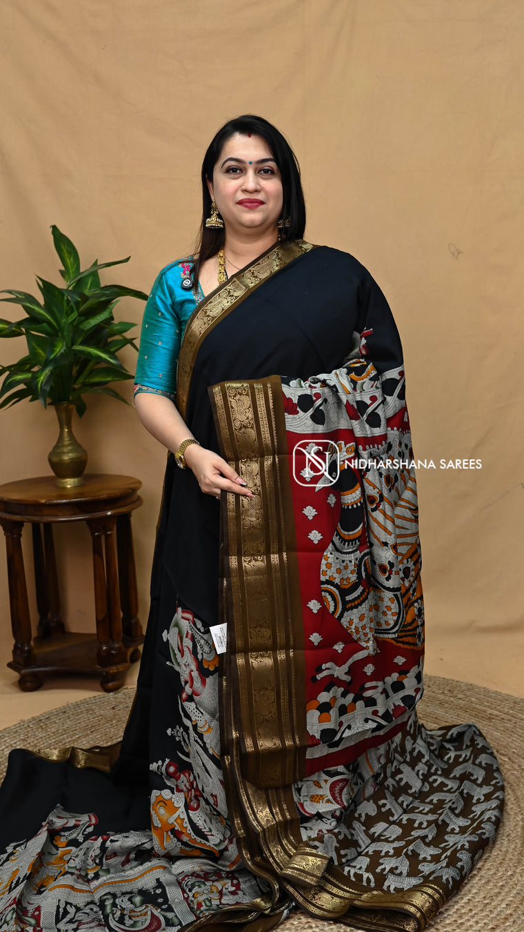 Viscose Cotton Dancing Doll Digital Print And Zari Border (Advance Booking 30 Days)