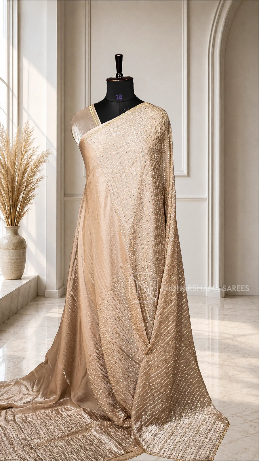 Elegant Partywear Glass Organza Saree