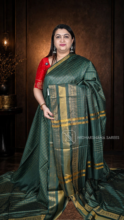 Art Linen With Zari Checks Concept