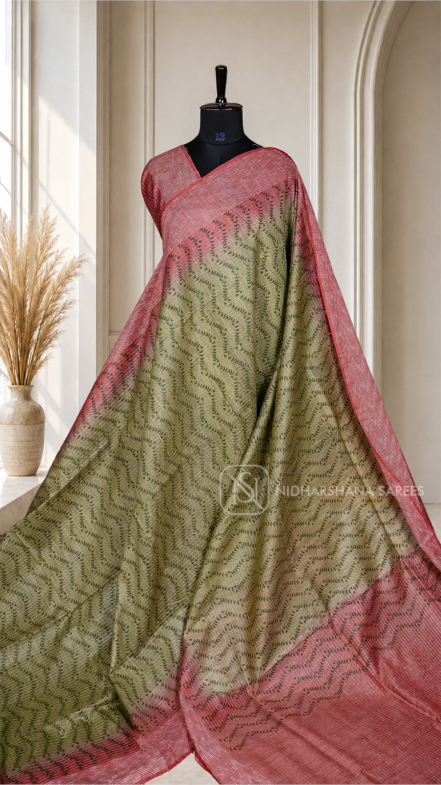 Linen By Cotton With Thread Weaving Concept
